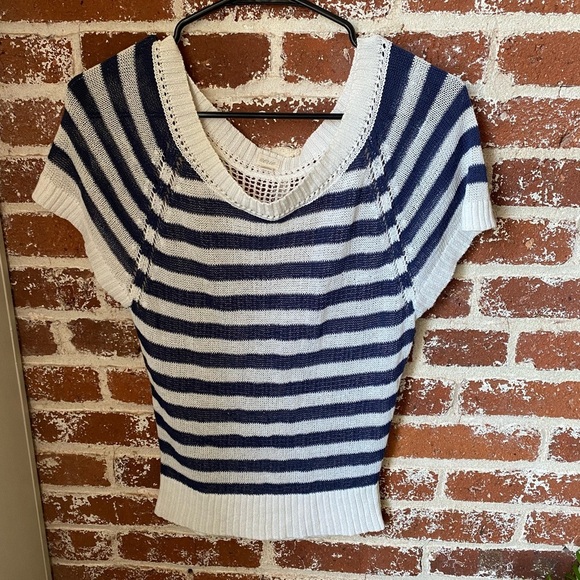 aerie Tops - aerie blue and white striped summer knit top